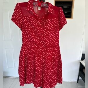 Forever 21 Red Patterned Mini Dress